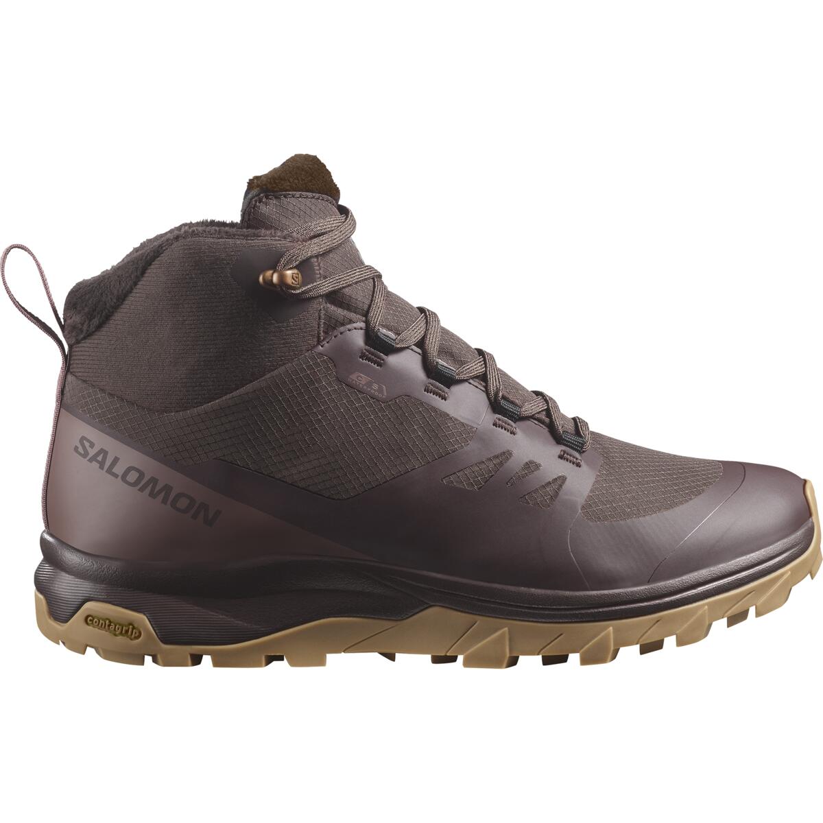 Botas Salomon Senderismo Outsnap Climasalomon Waterproof Vino Mujer